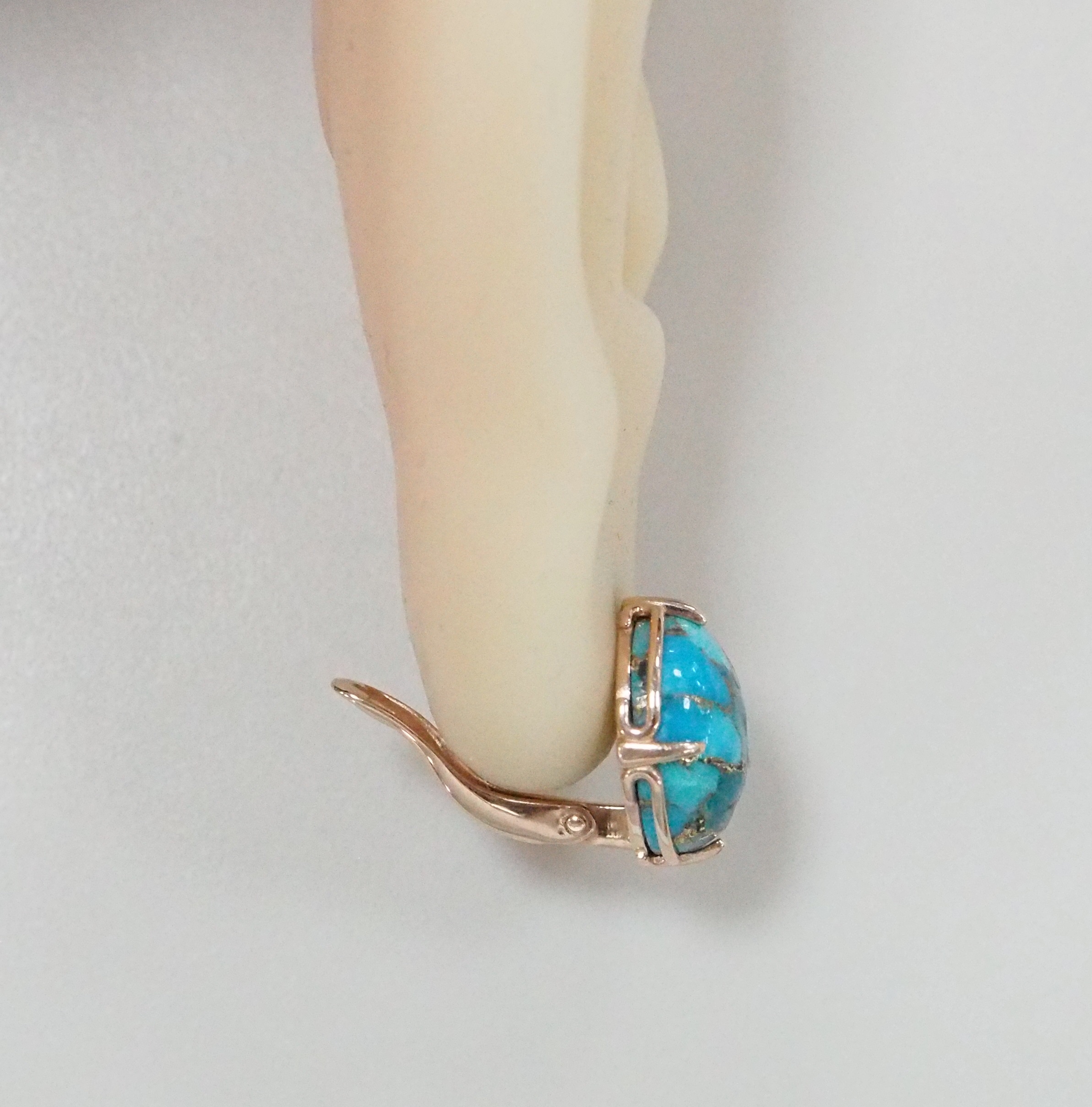 Серебряные серьги с бирюзой